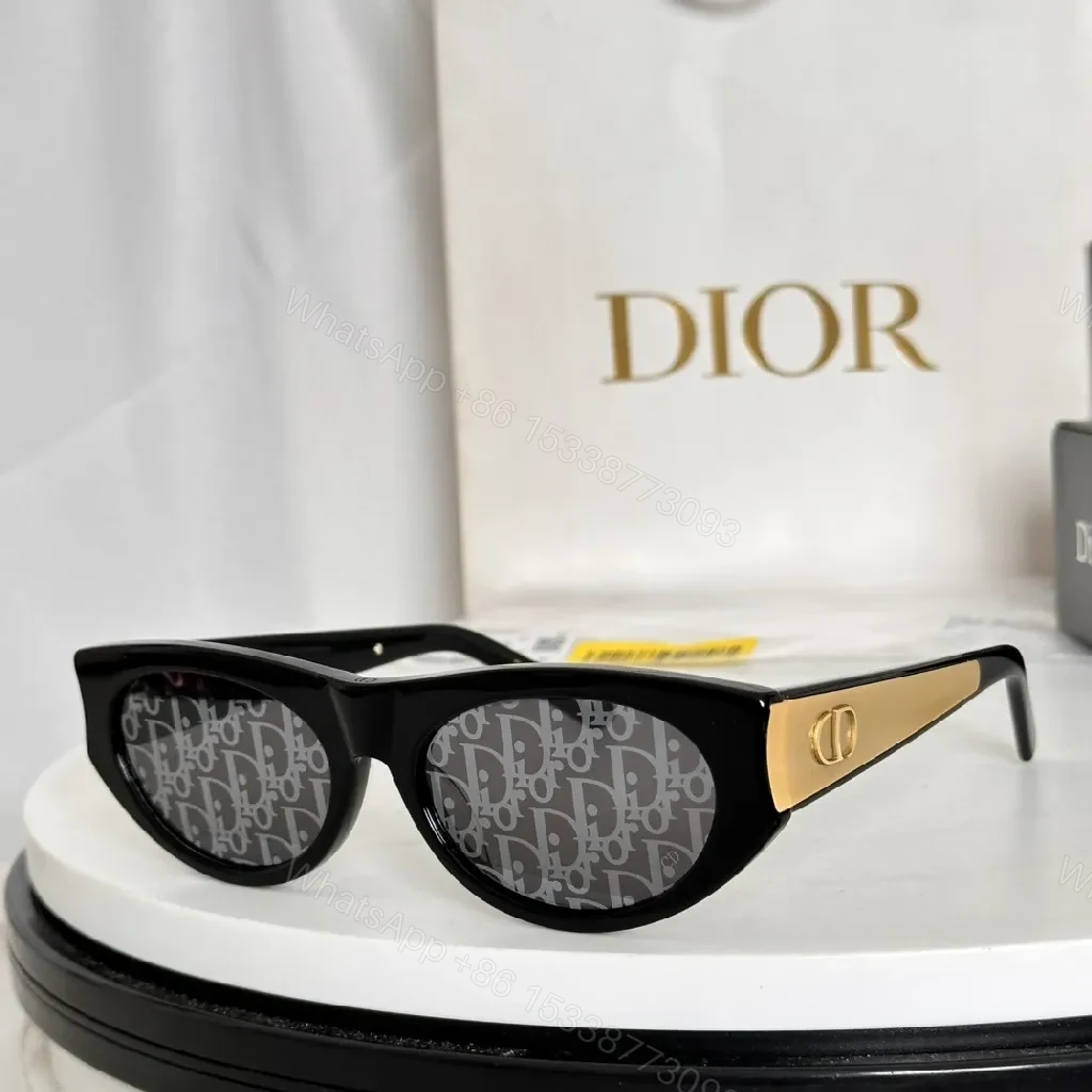 Monogram Accent Polarized Sunglasses in Black Gold — view 1