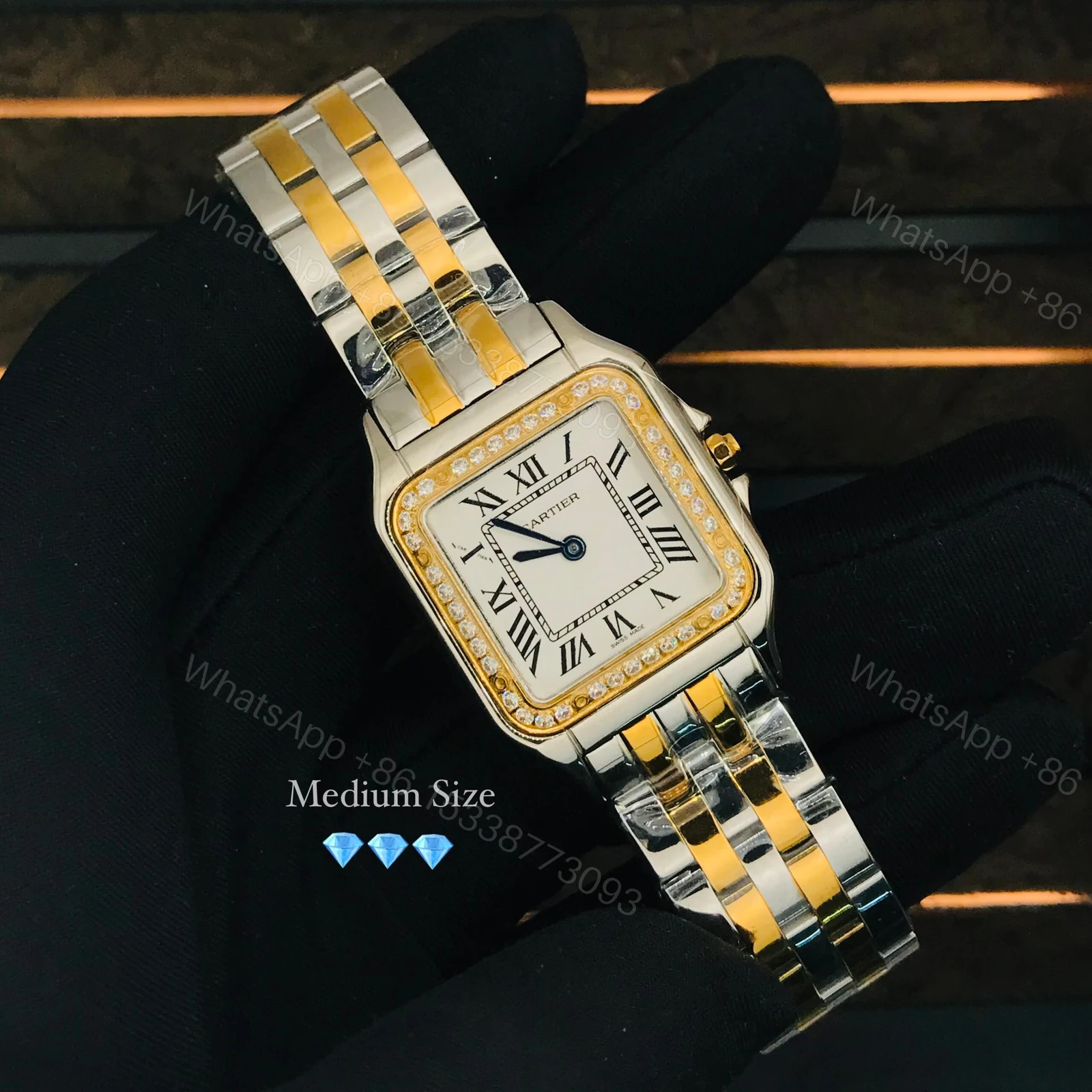 View 2 of Cartier Panthere de Cartier Silver Dial Steel Pink Gold