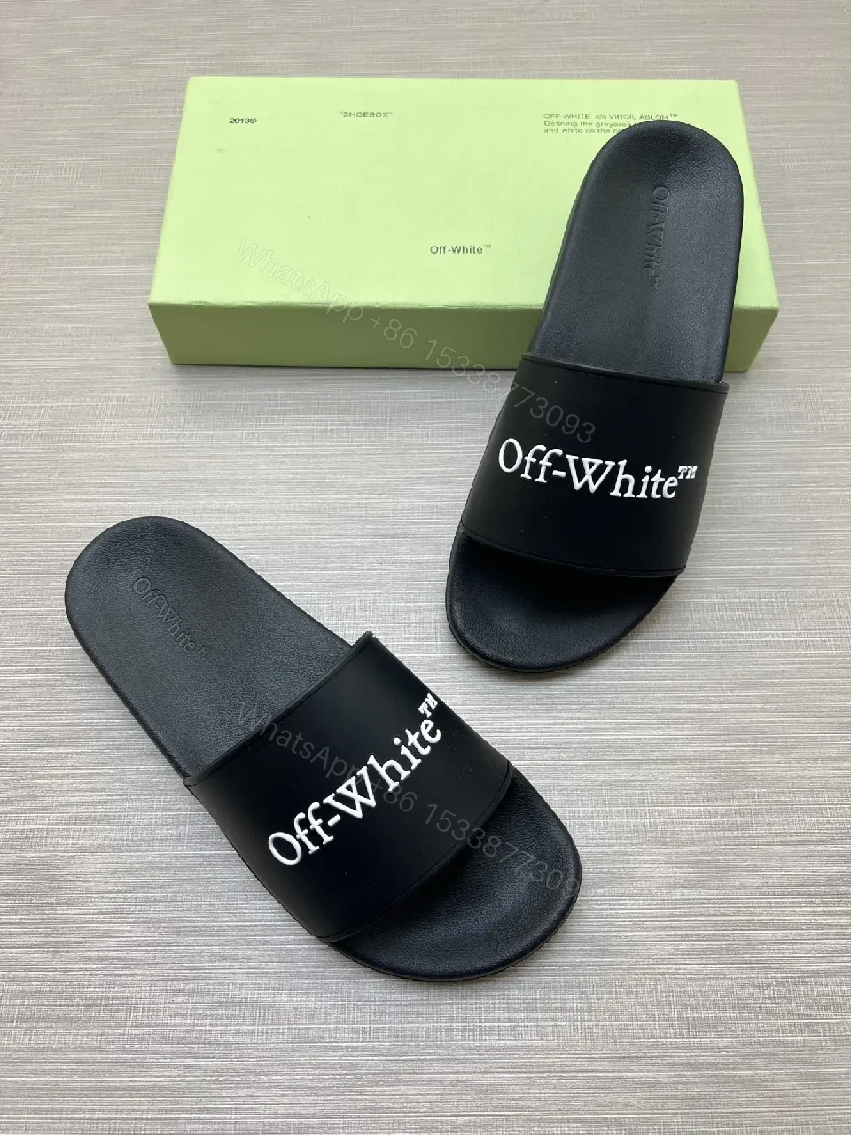View 3 of Bold Minimalism Black PU Slides - Unisex Comfort