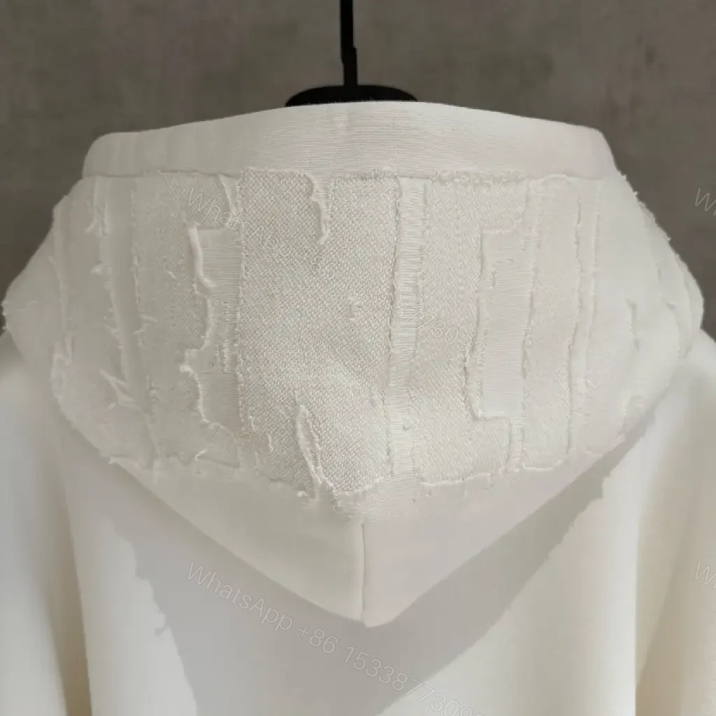 View 3 of Off-White Minimalist Zip Hoodie: Subtle Texture, Premium Comfort