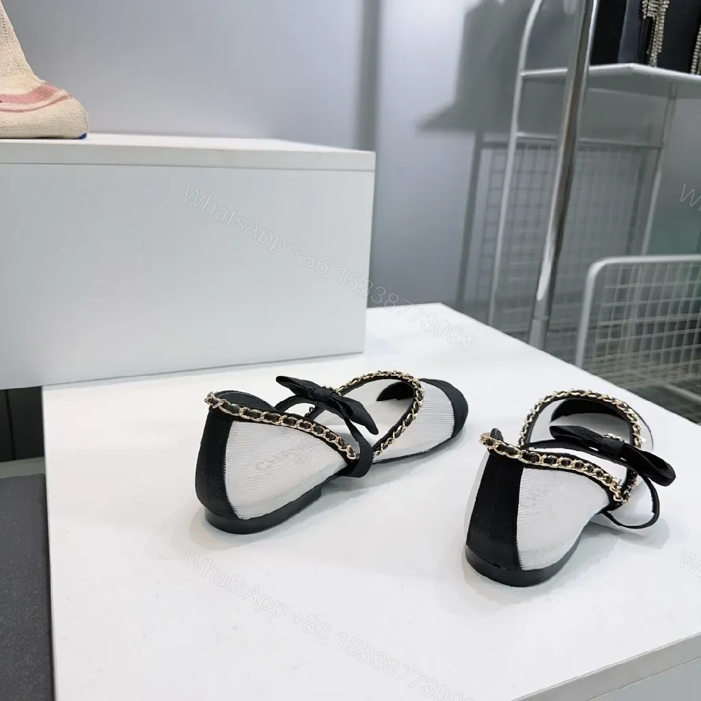 View 7 of Two-tone Luxe Slingback Flats: All-Day Comfort, Bow Accent