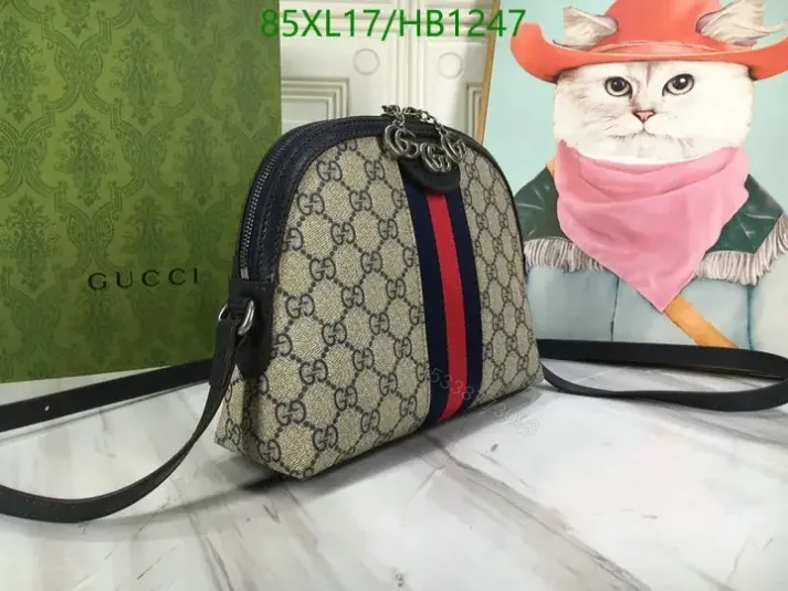 View 2 of Gucci Small GG Supreme Ophidia Replica Shoulder Bag HB12475 AAAA+