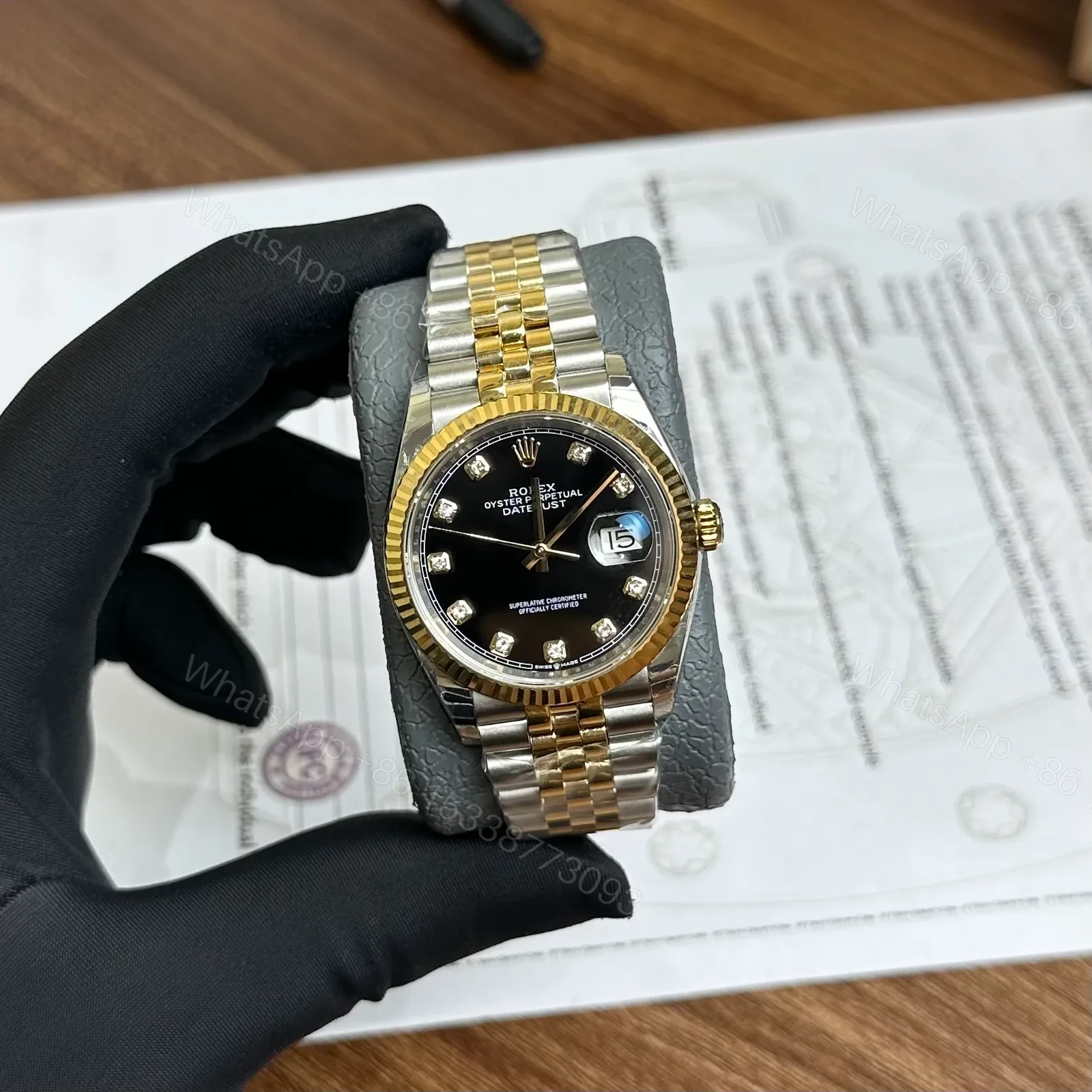 View 3 of Rolex Datejust Black Diamond Dial 126333-0006 41 mm