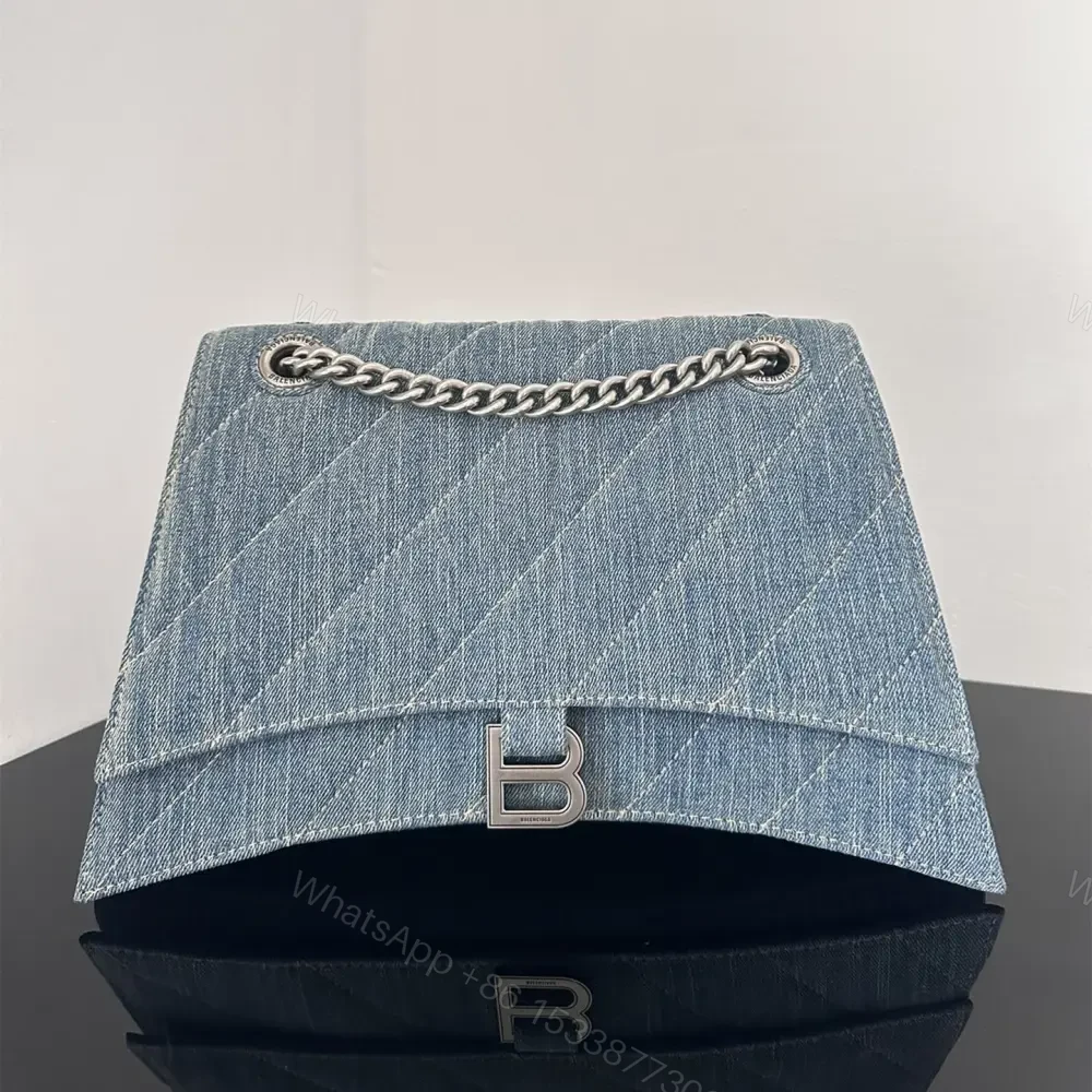 高仿Balenciaga*Crush系列沙漏包牛仔藍S — view 1