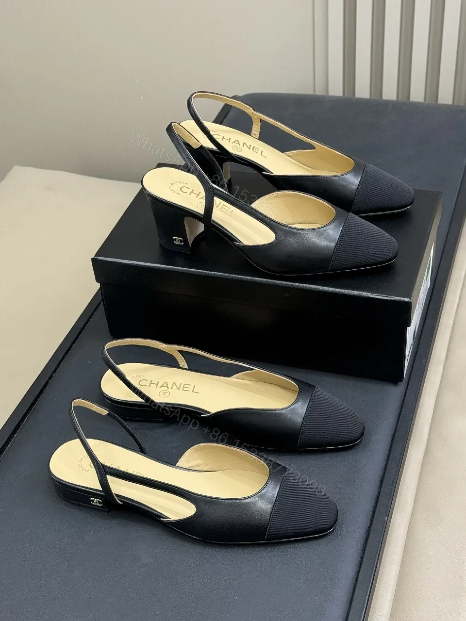 View 9 of Black Leather Slingbacks: Sleek Stiletto Heel, All-Day Comfort