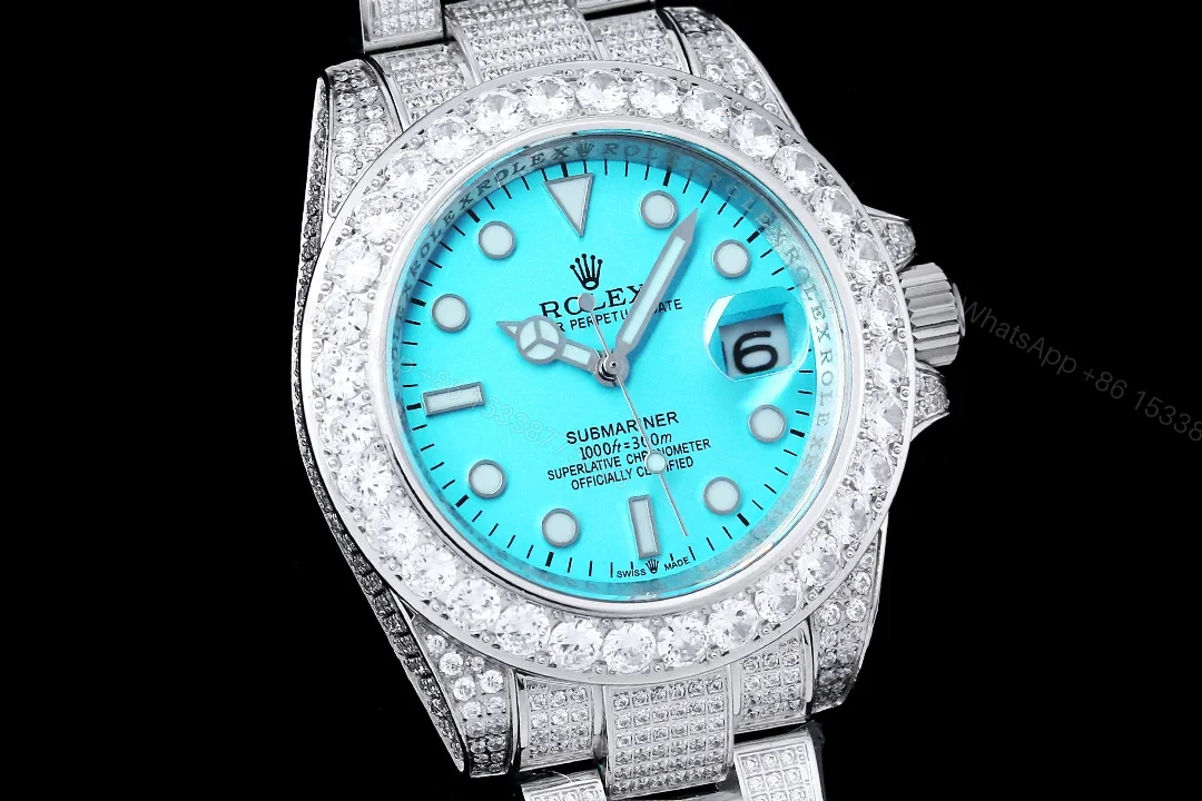 View 4 of Rolex Full Iced Diamond 904 Stainless Steel Luxury Watch 42mm Ultimate Edition RG-ROLEX-FULL-ICED-904-DIAMOND-42