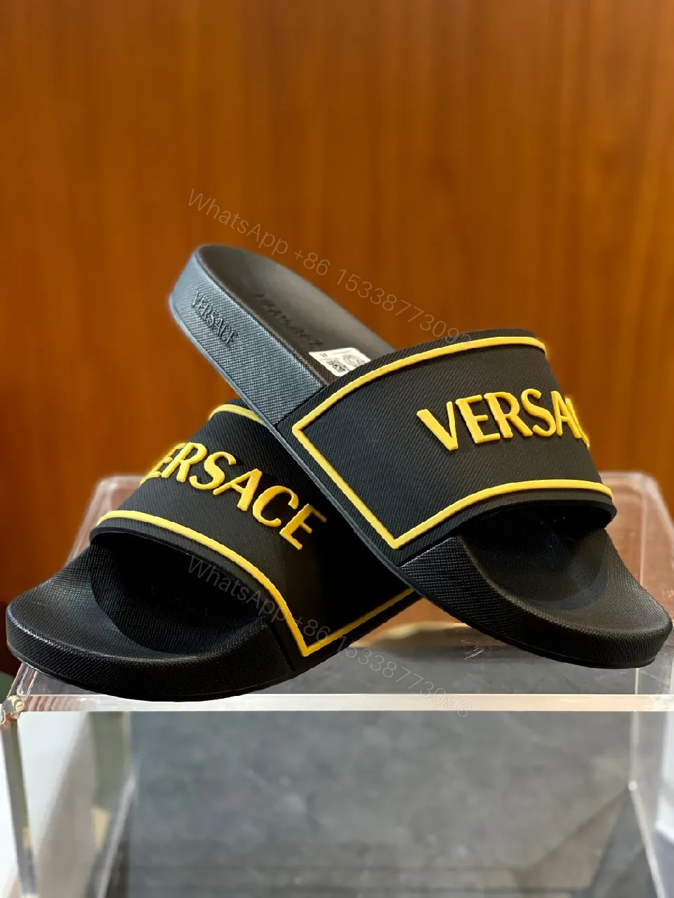 View 7 of Monochrome Stride Premium Slippers with Bold Logo Comfort
