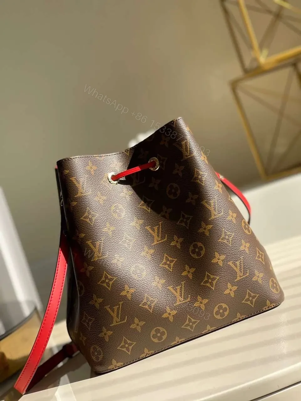 View 5 of Louis Vuitton LV NeoNoe Handle Red Handbags Monogram 26x22x27cm