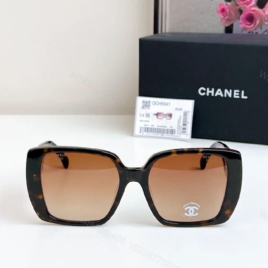 View 5 of Brown Gradient Luxe Sunglasses - Black Frame, Oversized Square, UV400