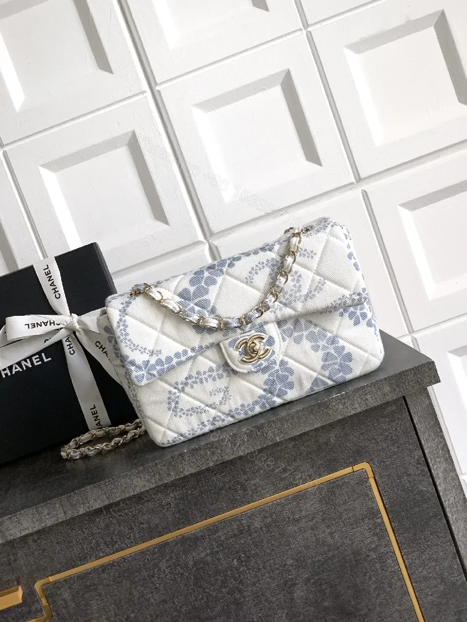 Quilted Silk Mini Bag: Floral Luxury, Day-to-Night Versatility — view 1
