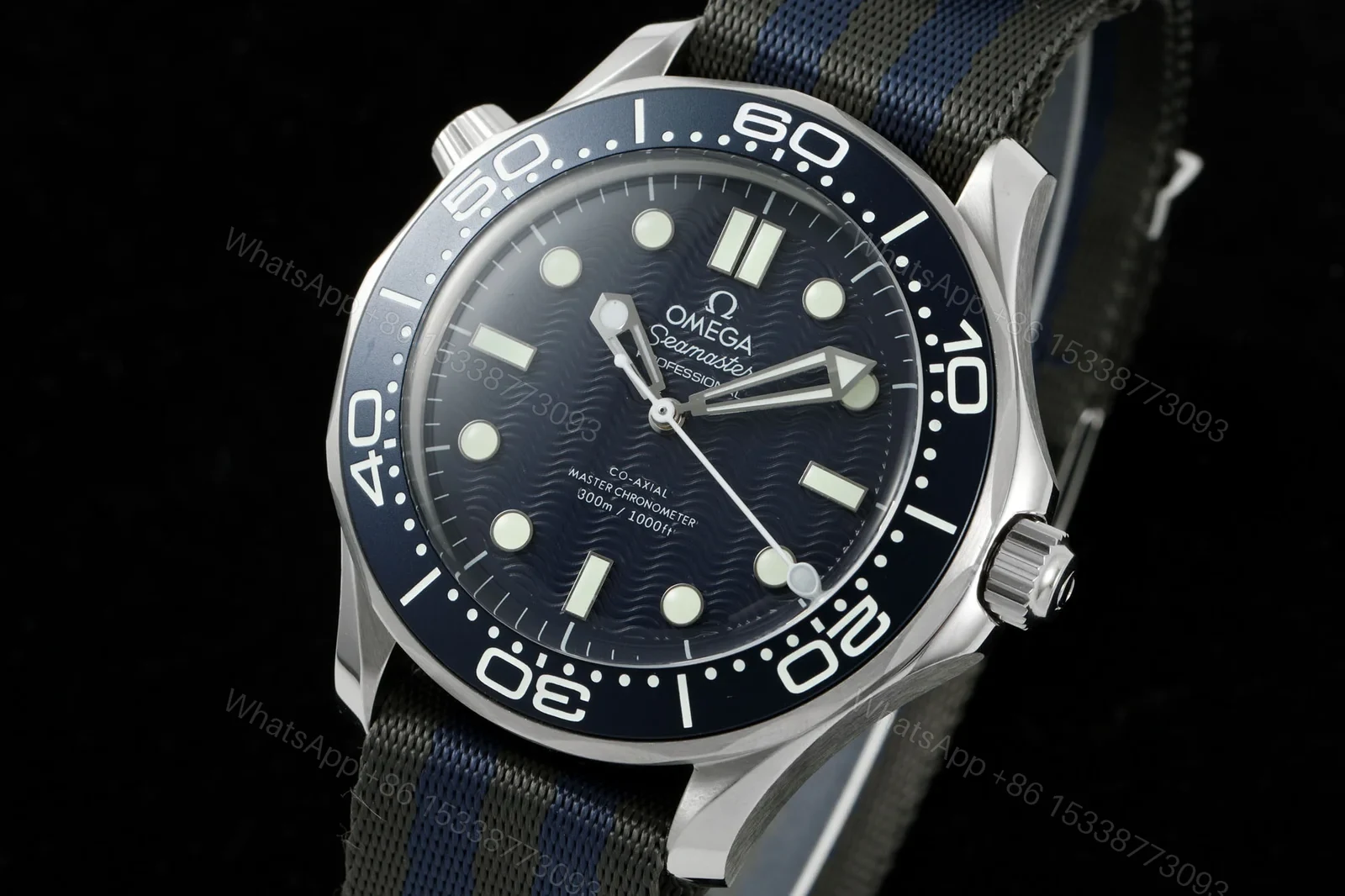 View 3 of Omega Seamaster Diver 300M 007 Edition 60th Anniversary 42mm Blue Dial Stainless Steel Bracelet Automatic OMG-SM300-007-60TH-42MM-STEEL