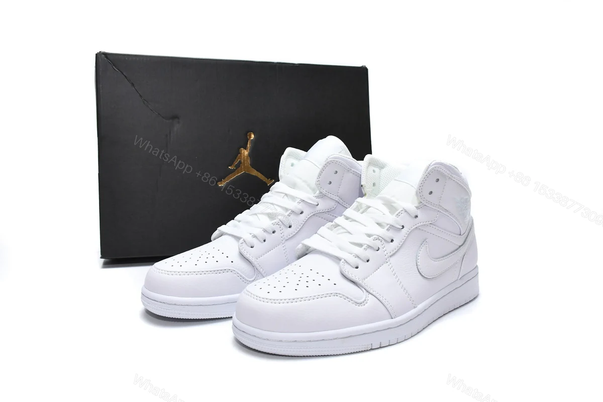 Air Jordan 1 Mid Triple White 554724-129 — view 2