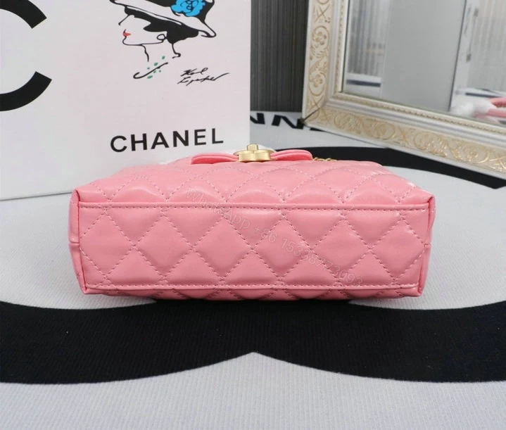 View 5 of Chanel Mini Kelly Shopping Tote Bag PL8XG37 – Pink