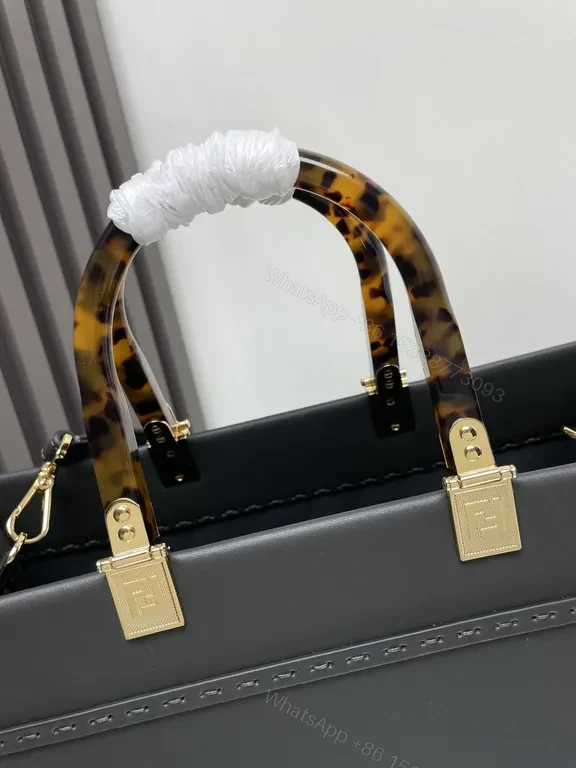 View 7 of Fendi Roma Tote: Structured Gray Luxury with Logo Flair