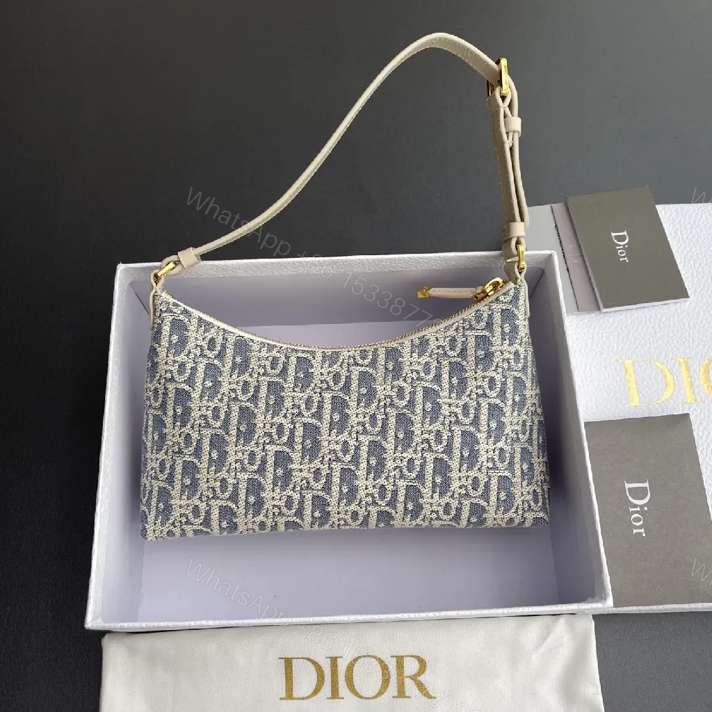 View 7 of Denim Jacquard Mini Bag with Gold-Accent Hardware