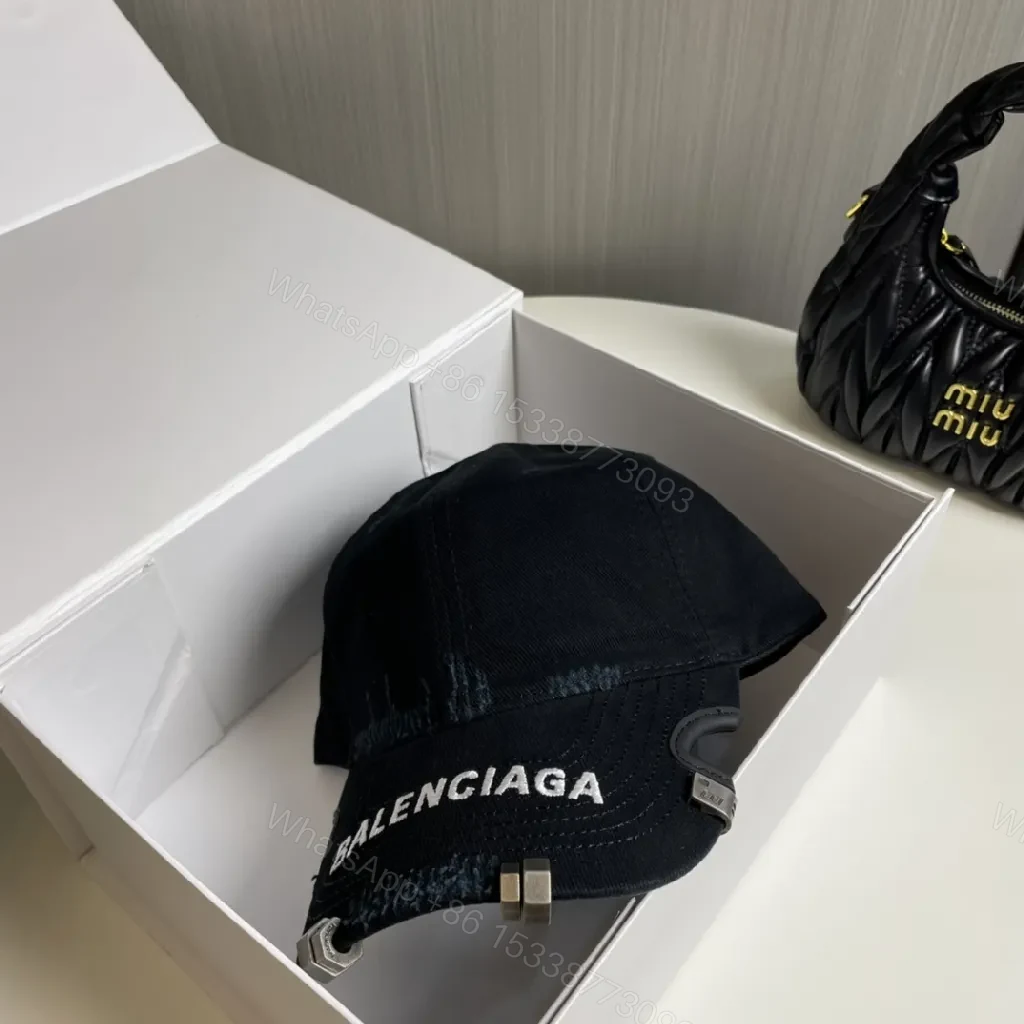 View 8 of Black Cap Black Cotton-Nylon Bold Balenciaga Branding Cap
