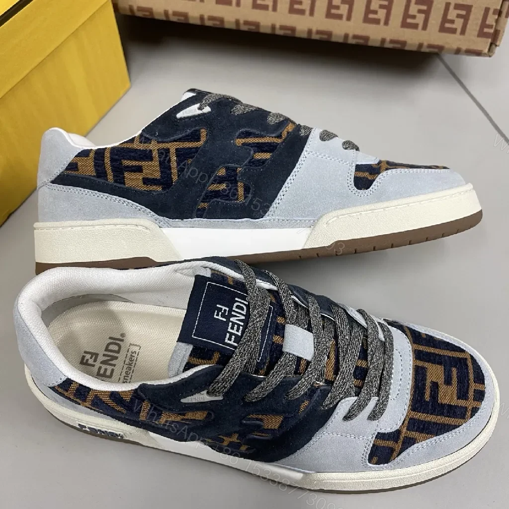 View 7 of Lux Texture Trainers: Suede Accents, Logo Pattern Sneaker
