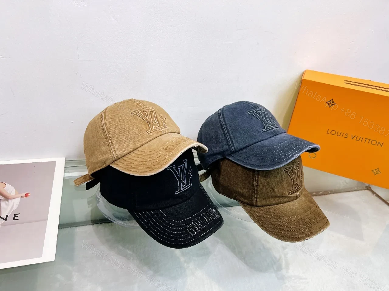 View 11 of Distressed Cotton-Twill Cap: Subtle LV Monogram Luxury