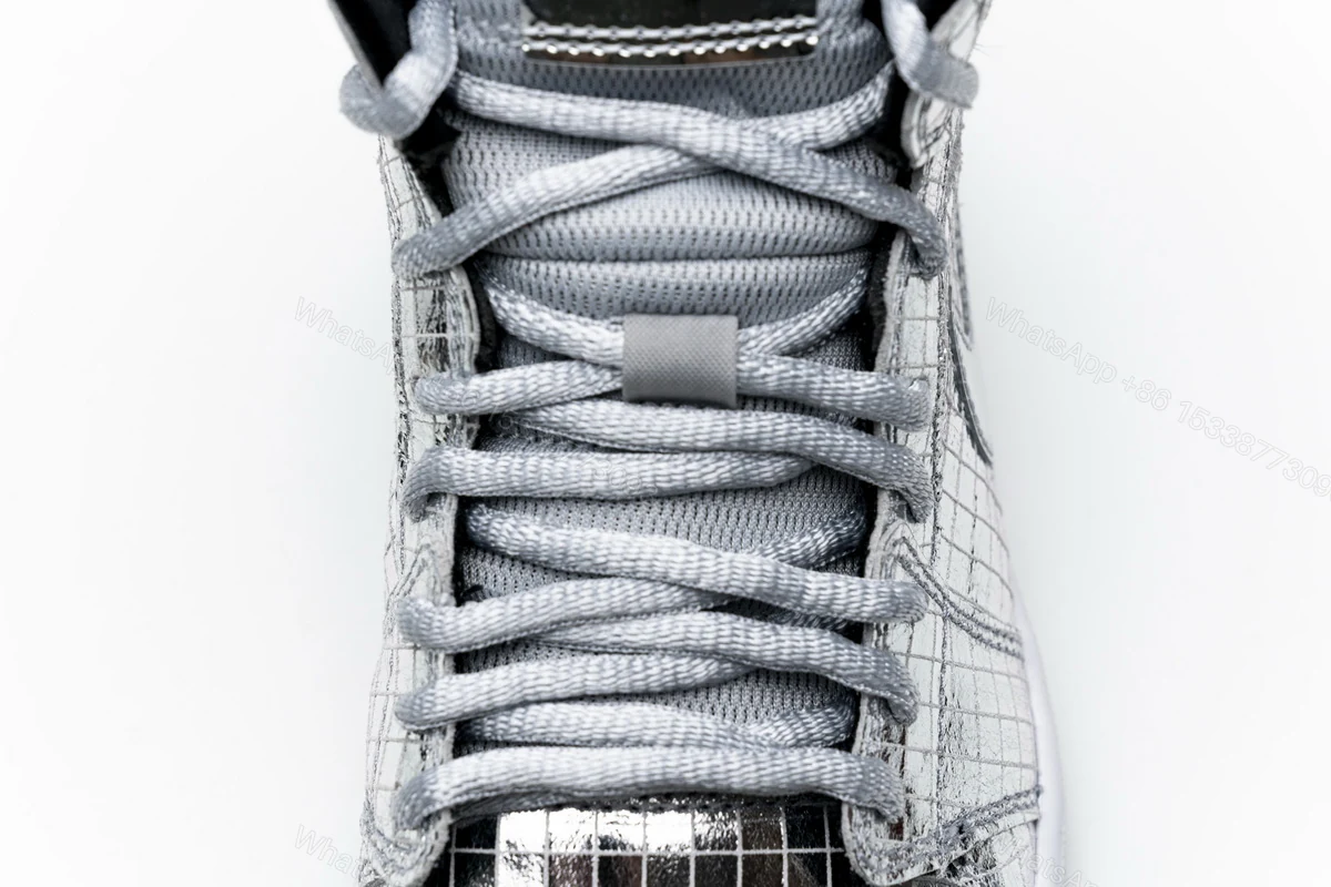 View 7 of Air Jordan 1 Mid SE Disco Metallic Silver (W) CU9304-001