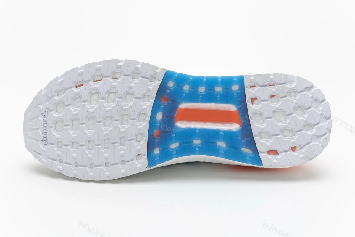 View 5 of Adidas Ultra Boost 20 White Sharp Blue True Orange EG0768