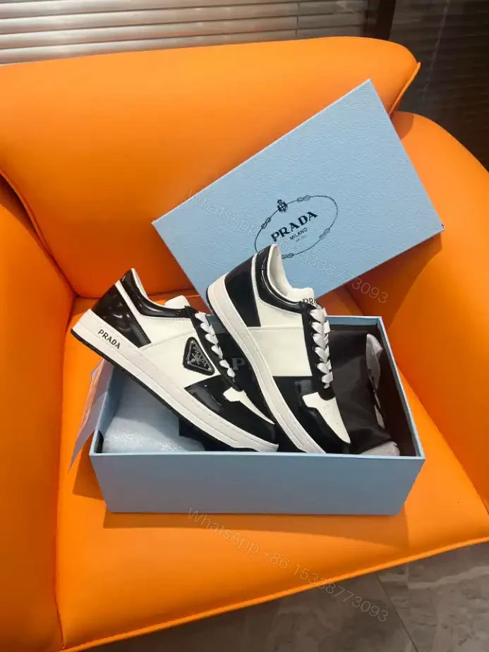 View 2 of DOWNTOWN LEATHER SNEAKERS IN WHITE AND LACQUER BLACK- PRD008