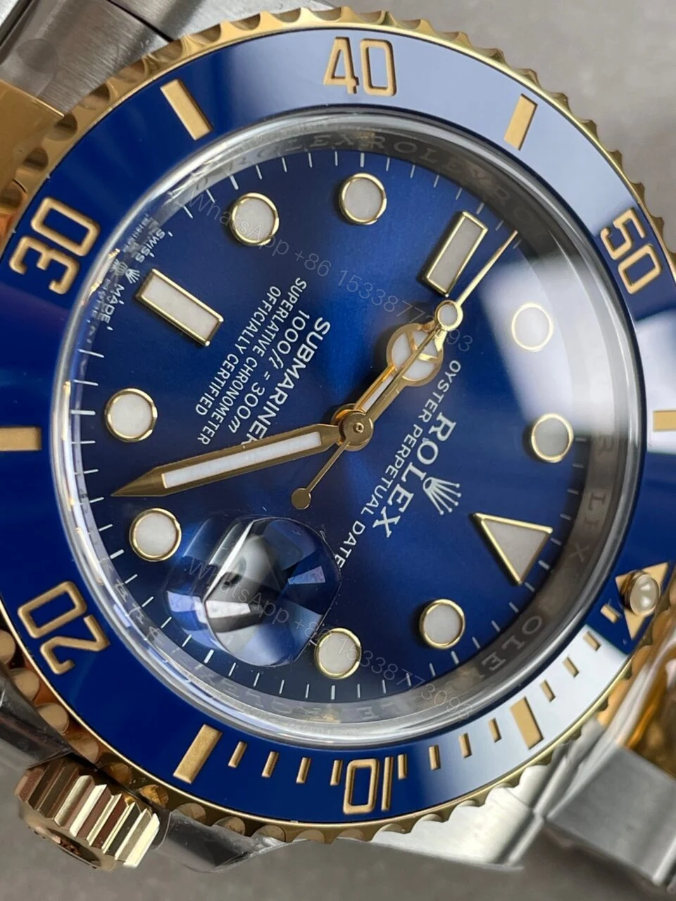 View 10 of CLEAN FACTORY 1:1 Rolex Submariner 116613LB Bluesy 904L YG/SS Blue Dial VR3235