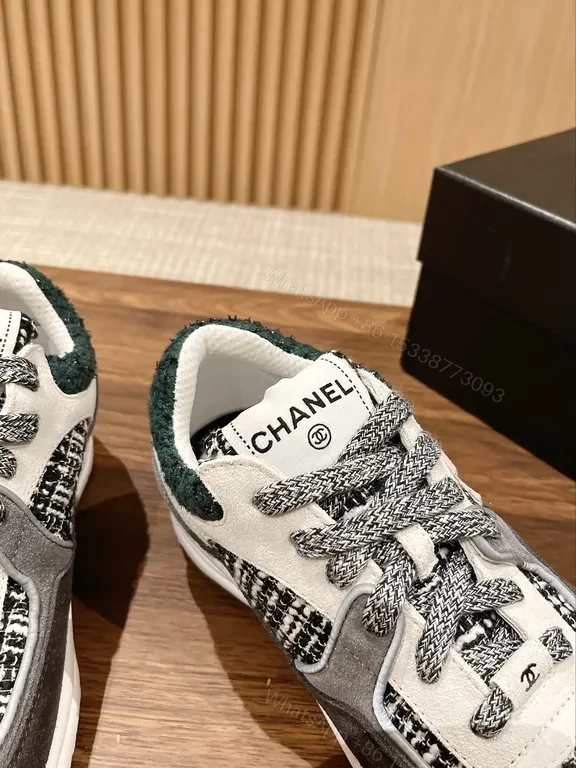 View 6 of Chanel-Inspired Knit & Leather Luxe Sneakers - All-Day Comfort