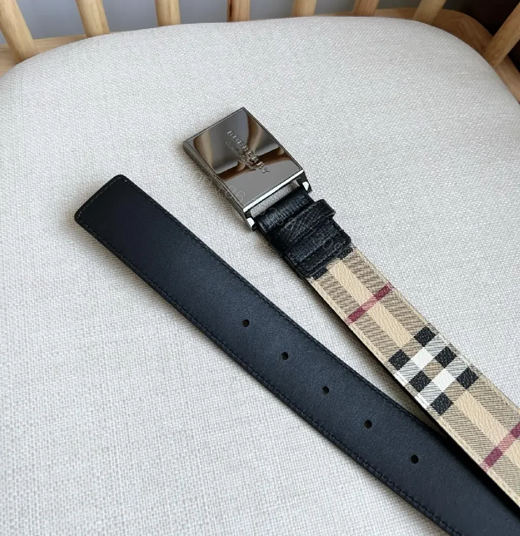 View 9 of Casual Luxury Checkered Belt: Signature Pattern, Premium Hardware