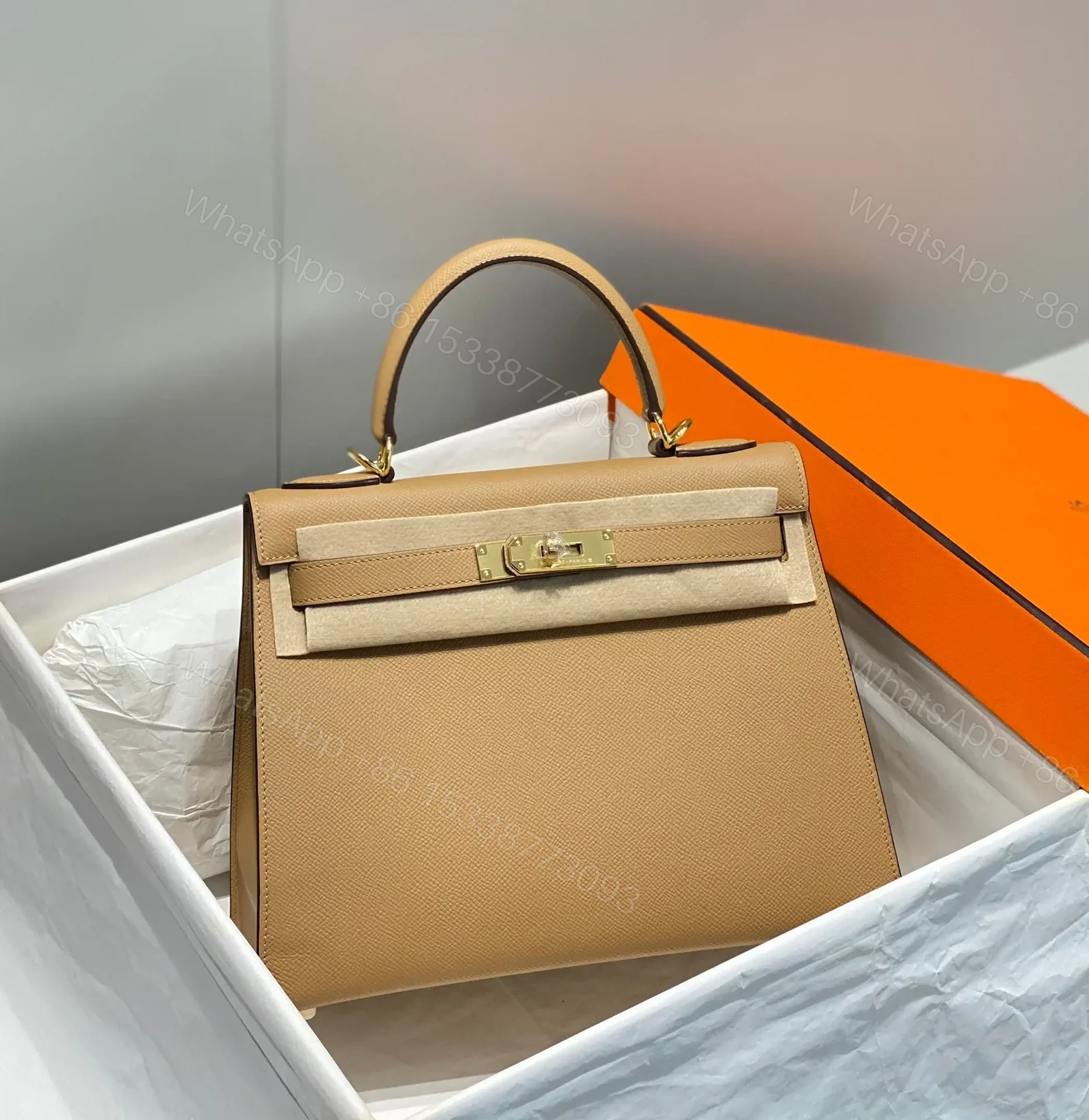 View 3 of HN 28CM IN CHAI EPSOM GOLD HARDWARE