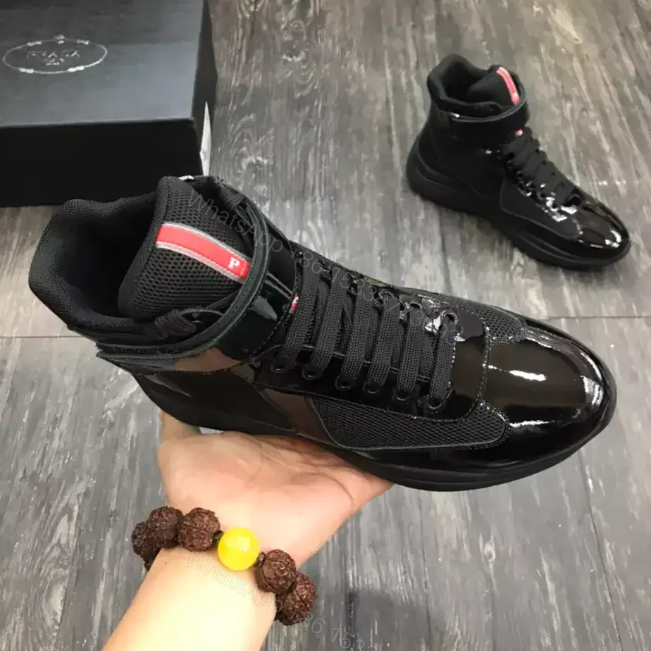 View 4 of PRADA AMERICA’S CUP HIGH-TOP SNEAKERS IN BLACK – PRD021