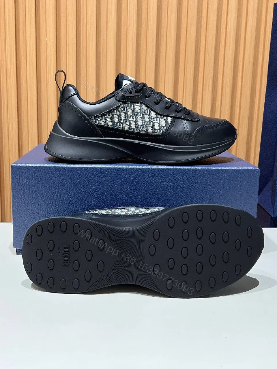 View 9 of Lux Black Leather-Details Sneaker: Knit Panels, Modern Streetwear