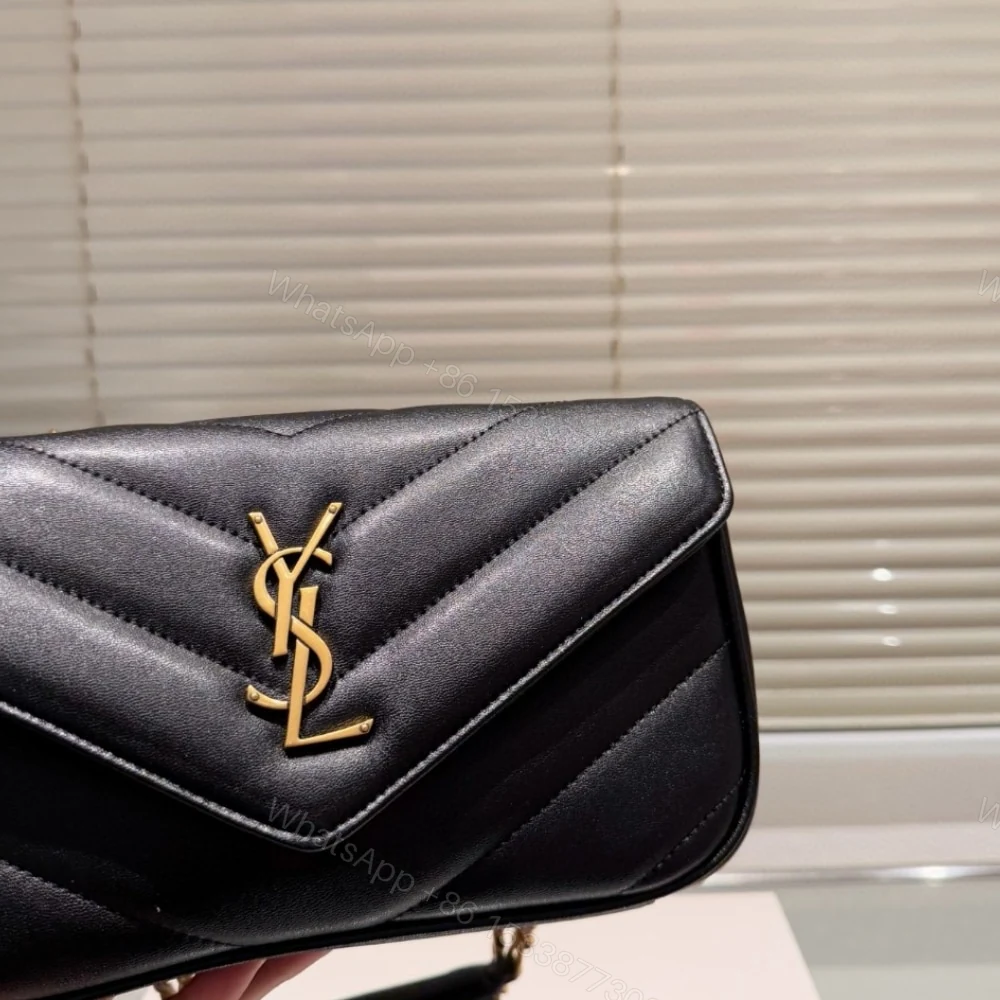 View 2 of Saint Laurent Loulou Small In Matelassé Black 24Cm 801437AAEAX1000
