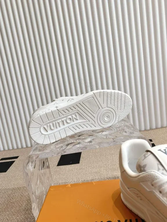 View 5 of Sleek Monogram-Accent White Sneakers: Luxury Comfort Sneakers