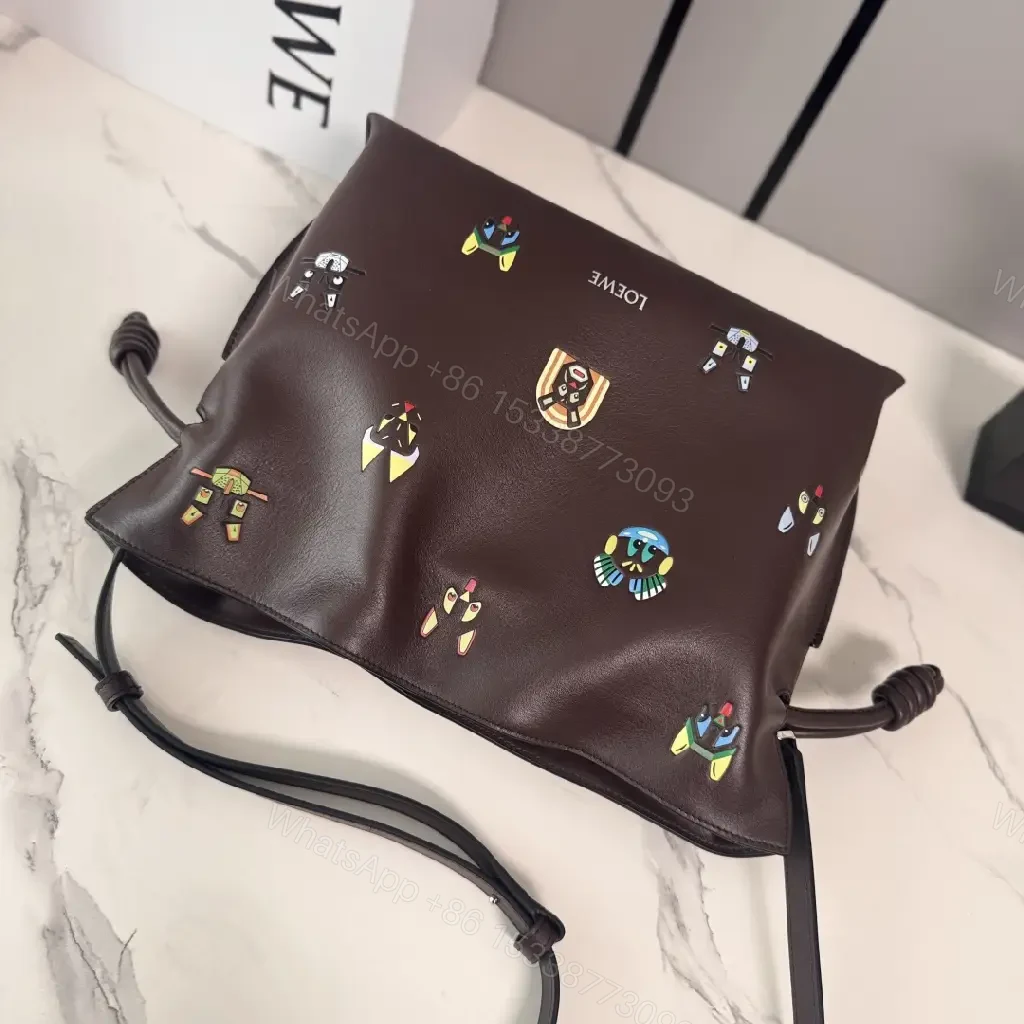 View 6 of Dark Leather Crossbody: Playful Animal Motifs, Compact Chic