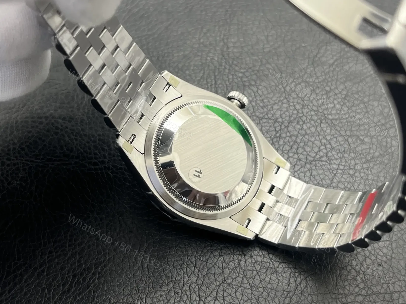 View 9 of Rolex Datejust 36 Stainless Steel Fluted Jubilee White Roman 116234-0089