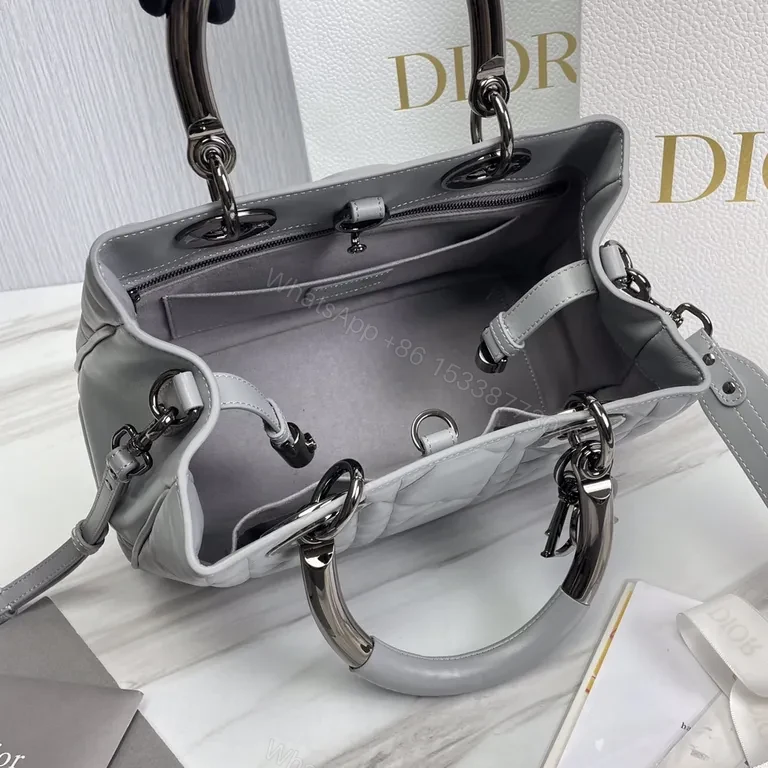 View 6 of Quilted Carryall with Signature Hardware - Dior-Style Luxury Bag