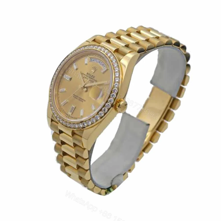 View 3 of Rolex Day-Date 228348RBR KW Super Clone: 40mm Yellow Gold Diamond Bezel Champagne Dial President