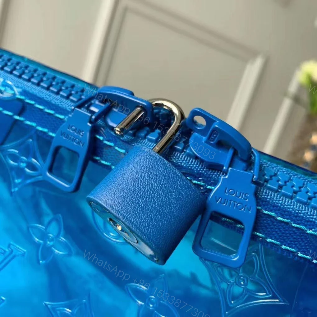 View 3 of Replica 1:1 Clone Louis Vuitton Keepall Bandouliere Monogram 50 Blue