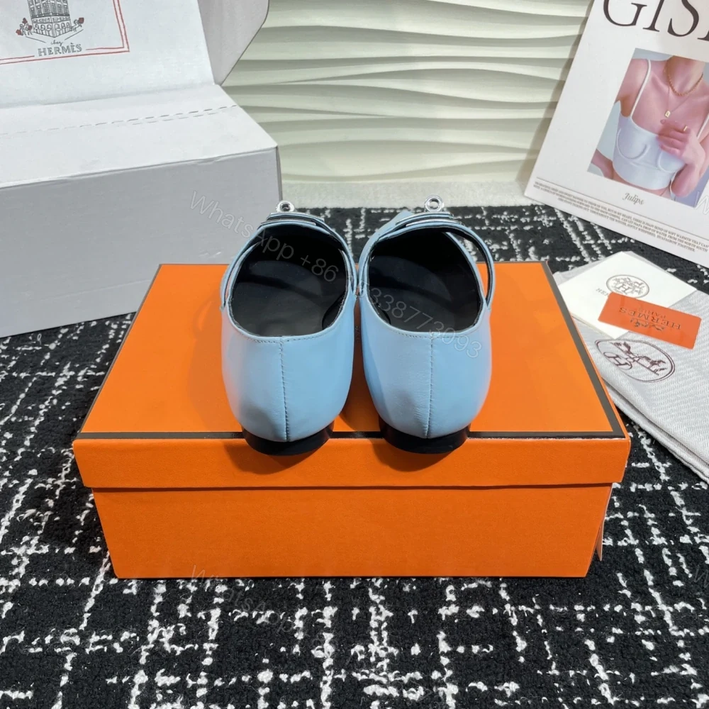 View 8 of 高仿Hermes*Kelly系列H251002Z07小牛皮休閒單鞋藍色免檢版