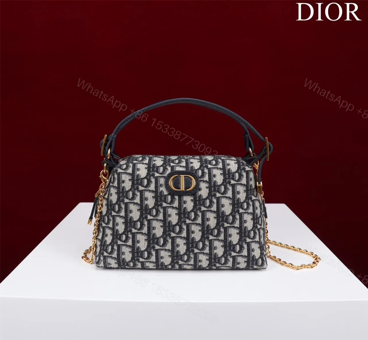 View 8 of Dior Plaid Women’s Handbag, Glossy Leather, Replica 11 High Quality 20cm