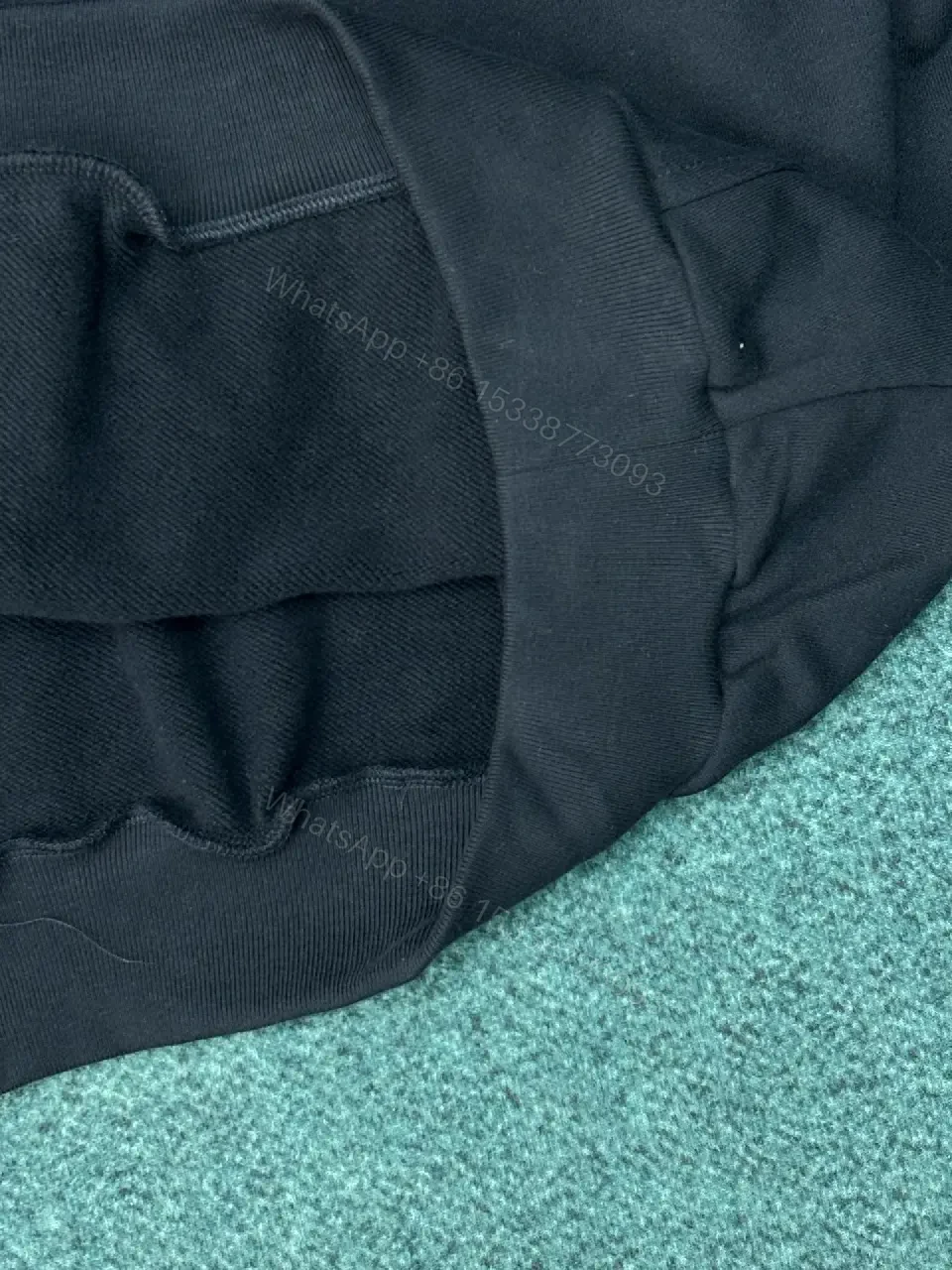 View 11 of Black Cotton Blend Hoodie | Oversized Streetwear Luxe Comfort