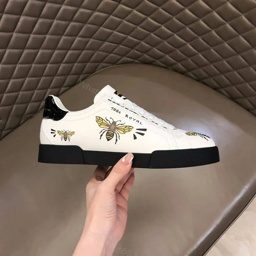 View 2 of DOLCE AND GABBANA PORTOFINO WASP PRINT SNEAKERS IN WHITE – DG104