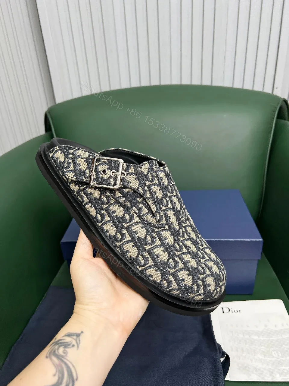 View 3 of Monogram Textured Slip-On Sneakers – All-Day Comfort