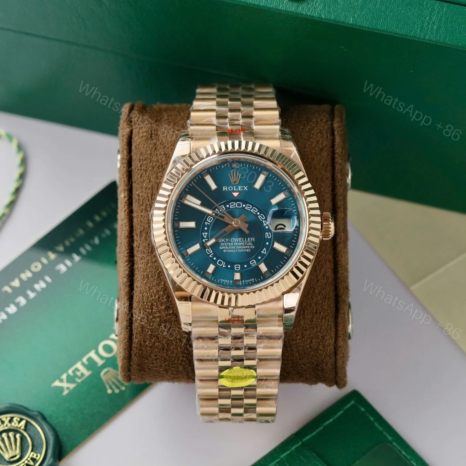 View 2 of Superclone Rolex Sky-Dweller Blue Dial 336935 (Jubilee)