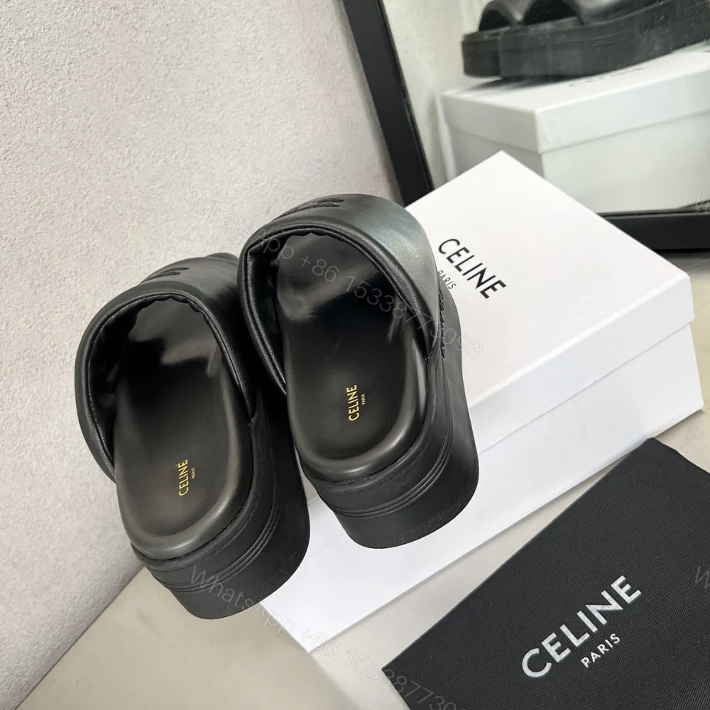 View 5 of CELINE BLOCK SLIDE WITH TRIOMPHE BLACK 360435129C 38NO