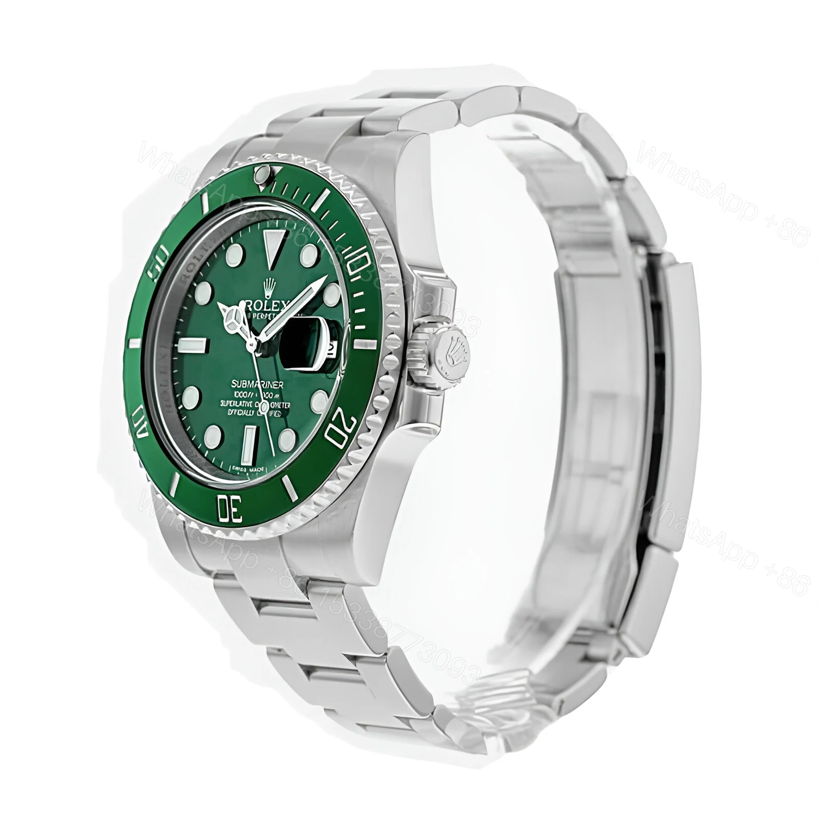 View 2 of Rolex Submariner Hulk 116610LV Green Dial Replica