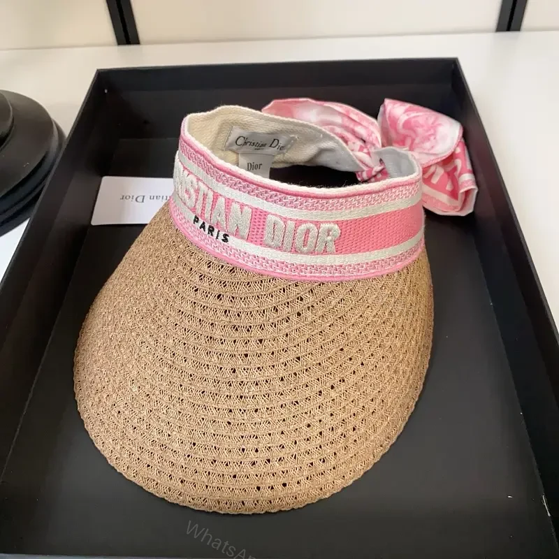 Straw Visor with Pink Band: Luxe, Breathable, All-Day Comfort — view 1