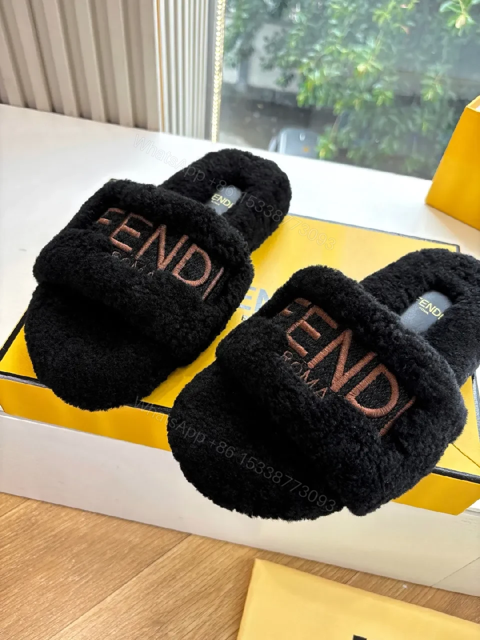 View 8 of Soft Plush Texture Slides: Luxe Open-Toe Comfort