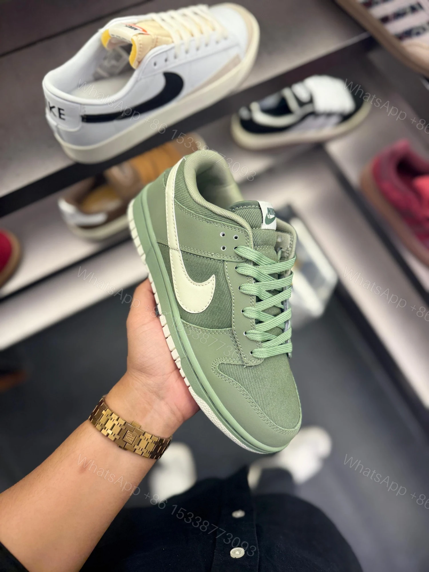View 8 of FIRST COPY NIKE SB DUNK OIL AURA GREEN FOR MEN