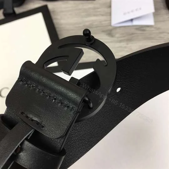 View 4 of GUCCI LEATHER BELT WITH INTERLOCKING G BUCKLE – B31